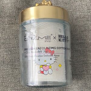 HOT Hello Kitty Gold and White Cotton Pads Jar